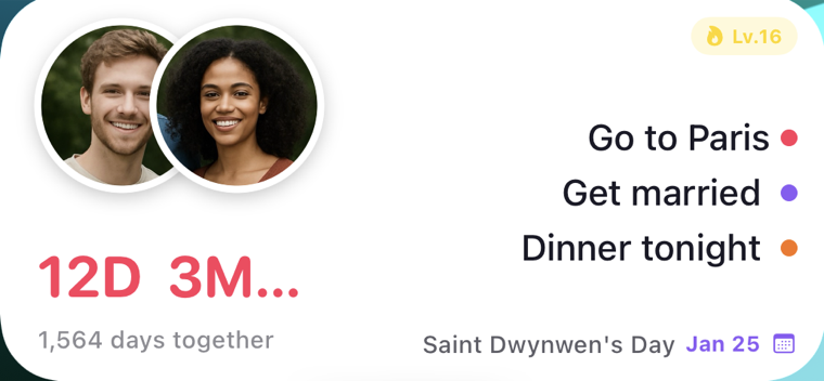 Love Tracker Widget Preview